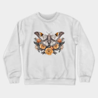 Beautiful moth with flowers. Crewneck Sweatshirt